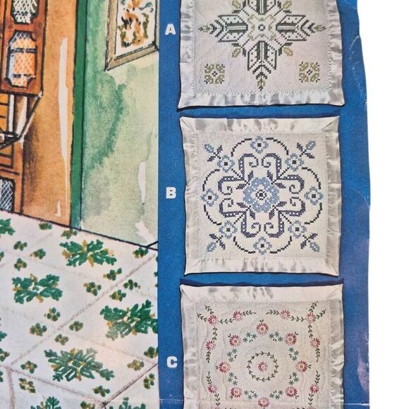 Quilt Blocks for Hand quilting, Vintage 1980, 12 squares, 22 embroidery floss - Picture 10 of 12